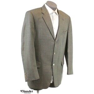 Joseph Abboud Blazer Mens Tan Silk Wool Coat 3 Button Suit Jacket 42L
